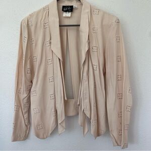 Vintage cut out back blouse cream size 2 petite